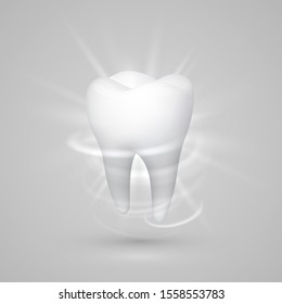 Tooth on a white background, template design element, Vector illustration