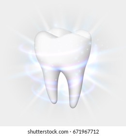 Tooth on a white background, template design element, Vector illustration