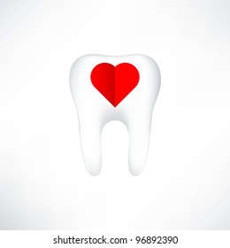 Tooth  On White Background. Vector Illustration