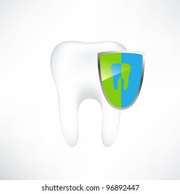 Tooth  On White Background. Vector Illustration