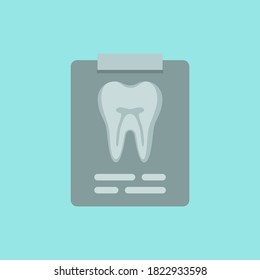Tooth on x-ray, cute colorful vector icon illustration. Cartoon flat isolated image