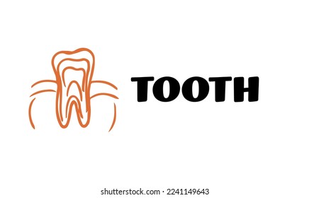 Vector de dibujo de órgano dental