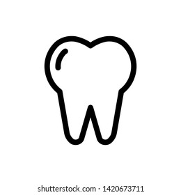 tooth organ vector line icon illustration eps 10