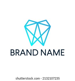 tooth origami logo polygonal, geometric logo design