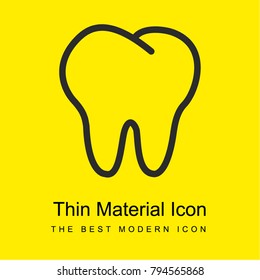 Tooth outline bright yellow material minimal icon or logo design