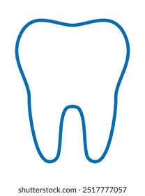 Tooth outline icon symbol design  sign. Simple tooth outline silhouette on a white background. Dentist cocnept. Modern minimalist toot icon . Web site and mobile app design vector element.