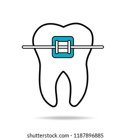 Tooth Outline icon vector illustration on white background