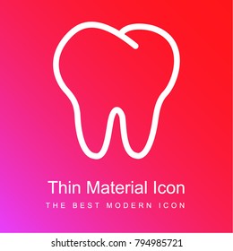 Tooth outline red and pink gradient material white icon minimal design