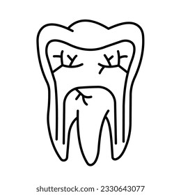 Tooth Outline-Vektorsymbol, das leicht bearbeitet oder geändert werden kann

