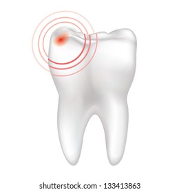 Tooth with pail sign. Vector illustration.