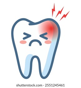 tooth pain decay toothache cavity dental care flat color vector illustration template design