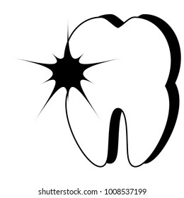 tooth with pain icon