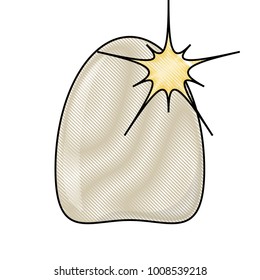 tooth with pain icon