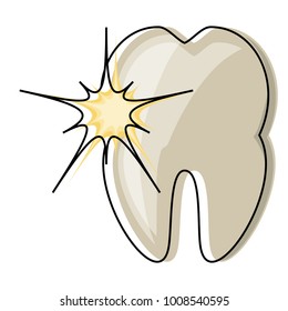 tooth with pain icon