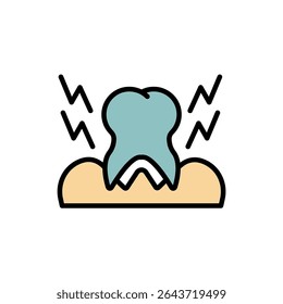 tooth pain icon collection .design style with background