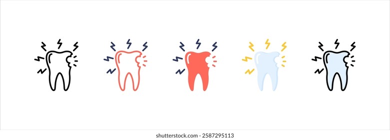 Tooth Pain Multi Style Icon Set