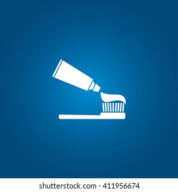 Tooth Paste And Brush Icon Vector