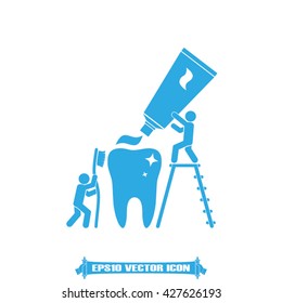 tooth paste brush people icon vector illustration eps10