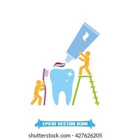 tooth paste brush people icon vector illustration eps10