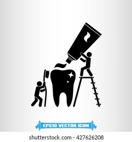 tooth paste brush people icon vector illustration eps10