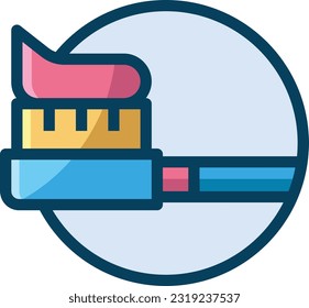 Tooth Paste Color Line Icon, Vector Icon
