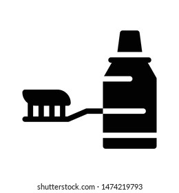 tooth paste glyph flat vector icon