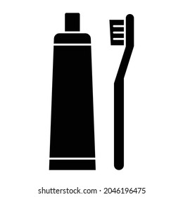Tooth paste Glyph Style vector icon which can easily modify or edit 