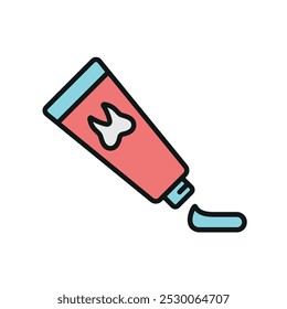 Tooth paste icon vector basic design simple and modern concept graphic