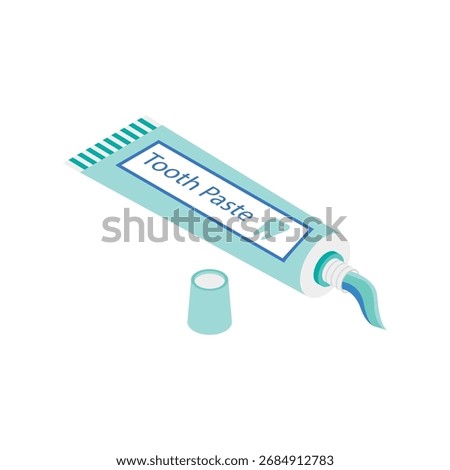 Tooth Paste  Isometric Vector Illustration 