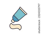 Tooth Paste Tube Related Vector Icon. Toothpaste Tube sign. Isolated on White Background