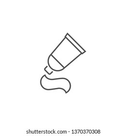 Tooth Paste Tube Related Vector Line Icon. Drugs. Isolated On White Background. Editable Stroke.