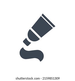 Tooth Paste Tube Related Vector Glyph Icon. Toothpaste Tube sign. Isolated on White Background