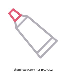 Tooth Paste Vector Color Line Icon