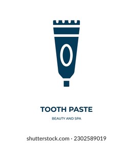 tooth paste vector icon. tooth paste, toothbrush, care filled icons from flat beauty and spa concept. Isolated black glyph icon, vector illustration symbol element for web design and mobile apps