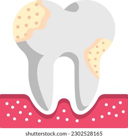 tooth pathology concept vector color icon design, Dentistry symbol, Healthcare sign, Dental instrument stock illustration