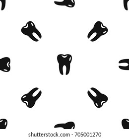 Tooth pattern repeat seamless in black color for any design. Vector geometric illustration