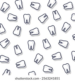 Tooth pattern seamless. Teeth texture Vector illustration	
