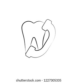 tooth, phone, dentist icon. Element of dantist for mobile concept and web apps illustration. Hand drawn icon for website design and development, app development