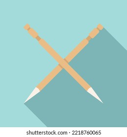 Tooth pick icon flat vector. Wood stick. Food toothpick