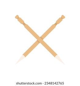Tooth pick icon flat vector. Wood stick. Food toothpick isolated