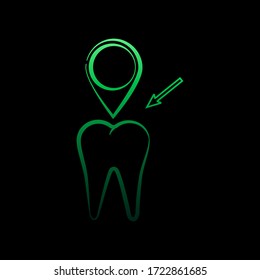 Icono de nolan del diente. Línea delgada simple, contorno vector de iconos dentistas para ui y ux, sitio web o aplicación móvil