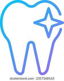Tooth pixel perfect gradient linear vector icon. Dental care and hygiene. Grinding teeth. Healthy molar. Dentistry. Thin line color symbol. Modern style pictogram. Vector isolated outline drawing