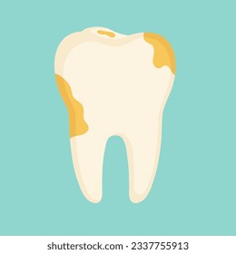 Tooth with a plaque vector illustration