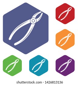 Tooth pliers icon. Simple illustration of tooth pliers vector icon for web