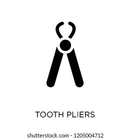 Tooth pliers icon. Tooth pliers symbol design from Dentist collection. Simple element vector illustration on white background.