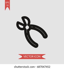 Tooth pliers vector icon, illustration symbol