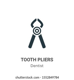 Tooth pliers vector icon on white background. Flat vector tooth pliers icon symbol sign from modern dentist collection for mobile concept and web apps design.