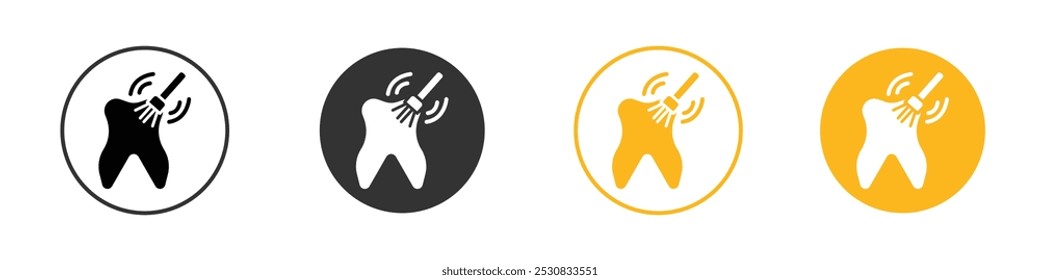 tooth Polish icon black and white vector outline sign