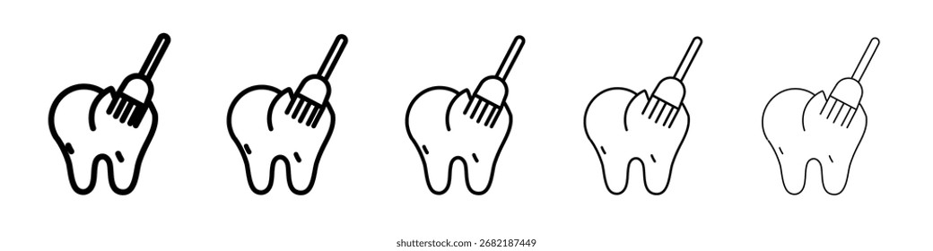 dente polonês ícone plano ilustração definir logotipo