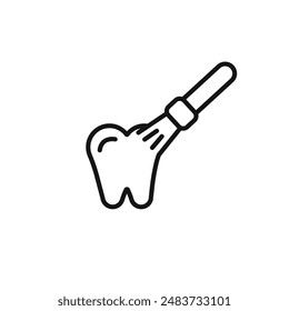 colección de contorno de ícono de polaco de dientes en negro